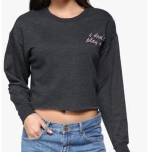 F21 Fleece Grey Crop top
